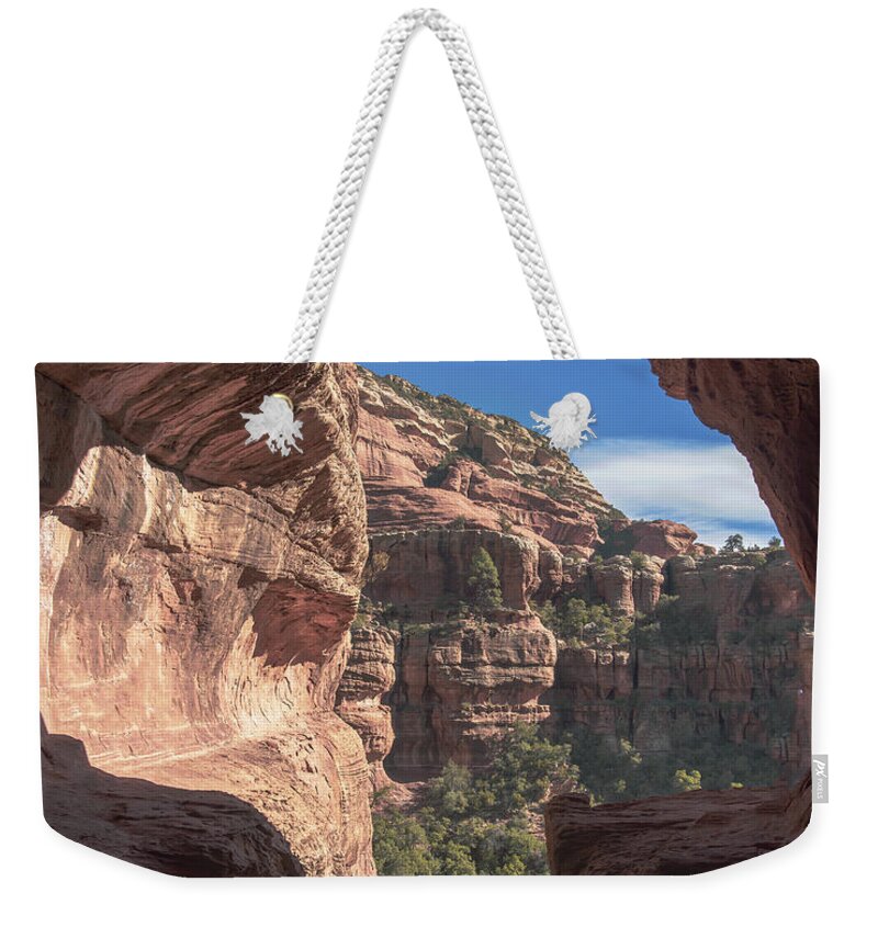 Canyon View Framed By Rocky Cliffs Weekender Tote Bag