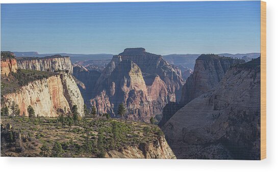 Majestic Mountain Range View Wood Print
