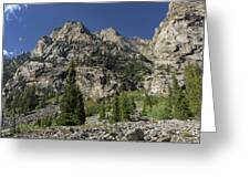 Majestic Mountain Peaks Under Blue Sky In Cascade Canyon Greeting Card