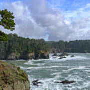 Coastal Serenity With Rugged Cliffs Art Print