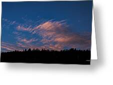 Twilight Over Forested Horizon Greeting Card