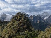 Misty Andes Mountain Range Landscape Jigsaw Puzzle