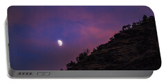 Moonlit Evening Over Silhouetted Hills Portable Battery Charger