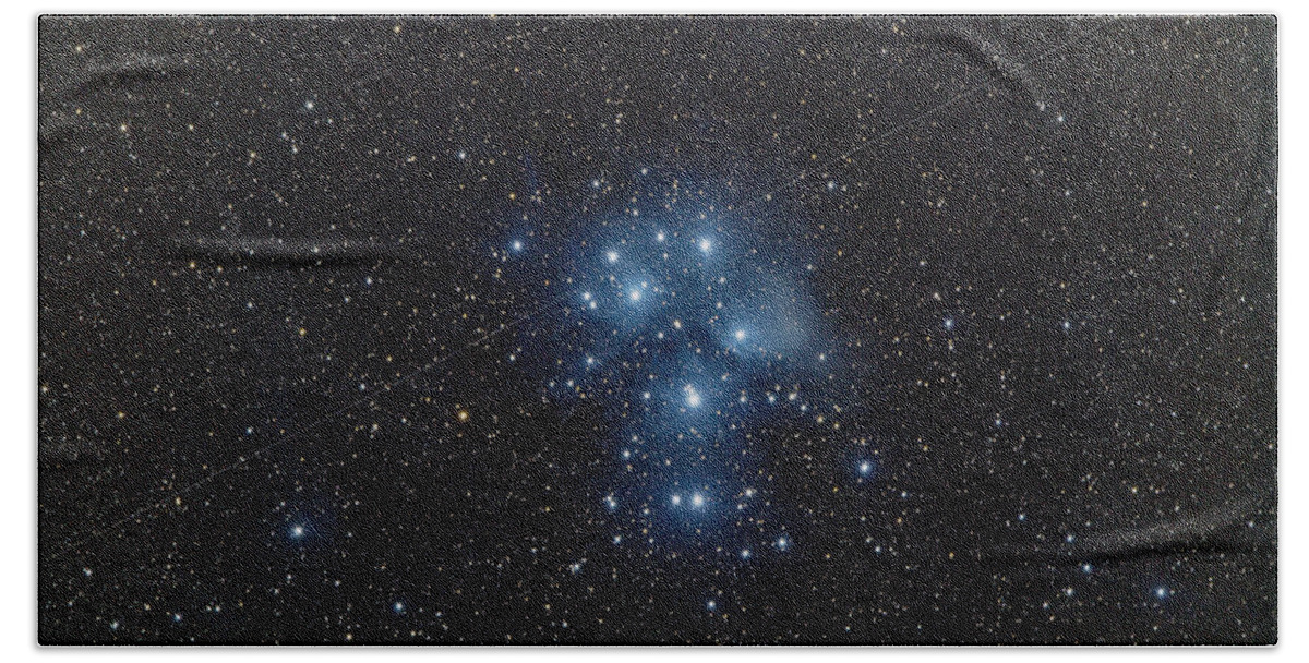 Pleiades Cluster In Cosmic Night Bath Towel