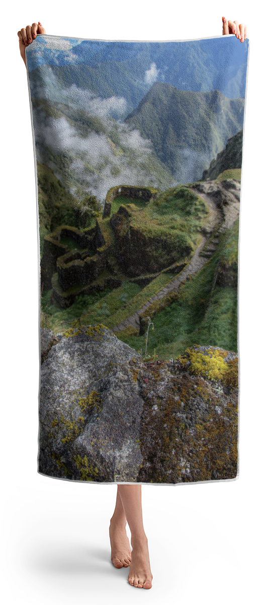 Misty Mountain Pathway Of The Inca Trail Beach Towel