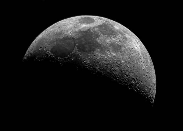 Illuminated Half Of The Moon Poster