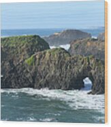Majestic Coastal Rock Formations Wood Print