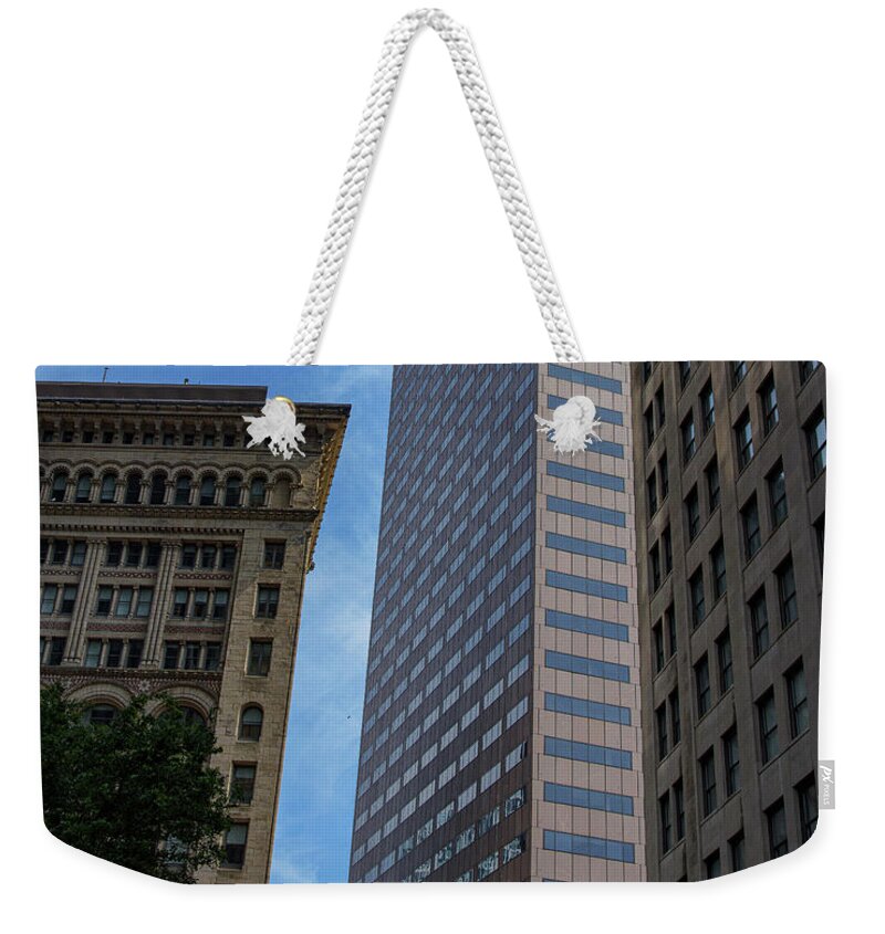 Skyscrapers Against Blue Sky Weekender Tote Bag