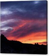 Vivid Twilight over Rocky Silhouette Canvas Print