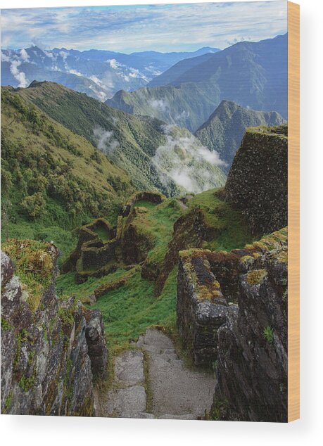 Mysterious Incan Ruins In The Mountains Wood Print