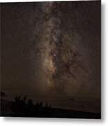 Milky Way Over Tranquil Shoreline Metal Print
