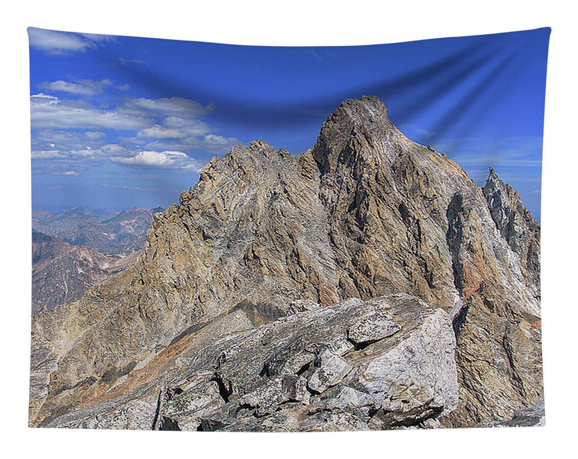 Majestic Mountain Peak Under Clear Skies Tapestry