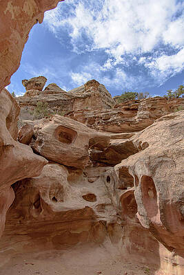 Wall Art featuring the photograph Majestic Rock Formations In Capitol Reef National Park by Brandon Wichmann