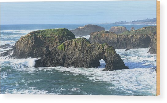 Majestic Coastal Rock Formations Wood Print