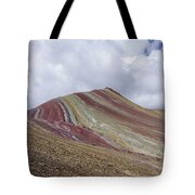 Colorful Mountain Range Under Cloudy Sky Tote Bag