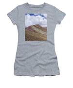 Colorful Mountain Range Under Cloudy Sky Women's T-Shirt