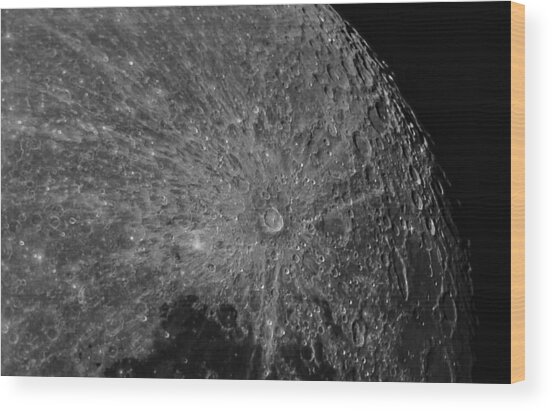 Lunar Surface Craters In Detail Wood Print