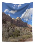 Majestic Mountain Under Clear Blue Sky Tapestry