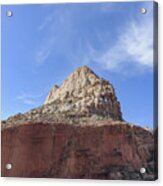 Majestic Mountain Peak Under Blue Sky Acrylic Print
