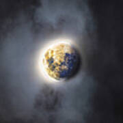 Celestial Moon In Ethereal Glow Art Print