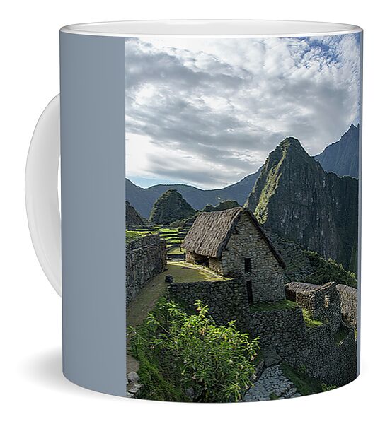 Ancient Ruins With Majestic Mountain Backdrop Coffee Mug