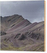 Majestic Andean Mountainscape With Colorful Striations Wood Print