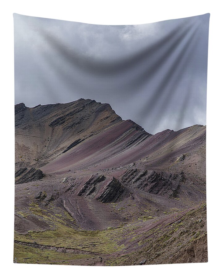 Majestic Andean Mountainscape With Colorful Striations Tapestry