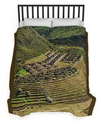 Ancient Terraces And Ruins In Andes Mountains Duvet Cover