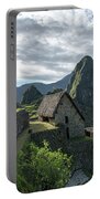 Ancient Ruins With Majestic Mountain Backdrop Portable Battery Charger