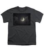 Shimmering Crescent Among Clouds Youth T-Shirt