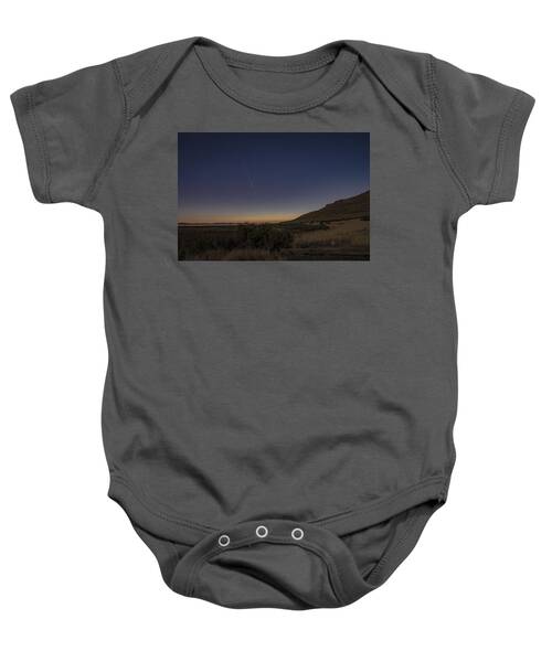 Twilight Comet Over Desert Landscape Baby One-Piece