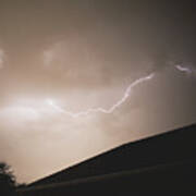 Lightning Illuminates Night Sky Poster