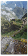Misty Mountain Pathway Of The Inca Trail Bath Towel