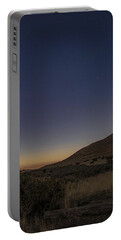 Twilight Comet Over Desert Landscape Portable Battery Charger