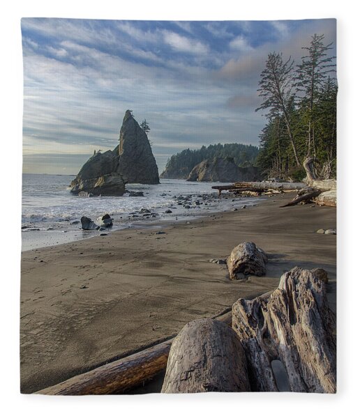 Rugged Coastal Landscape Fleece Blanket