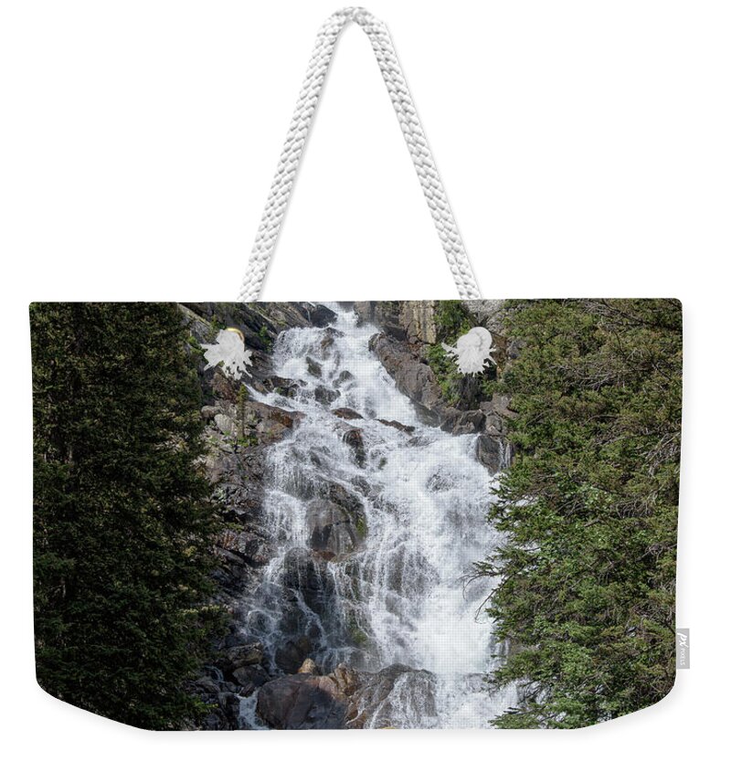 Waterfall Amidst Forest Landscape Weekender Tote Bag
