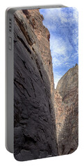 Towering Canyon Cliffs And Blue Sky Portable Battery Charger