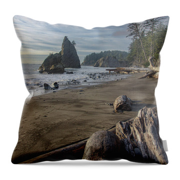 Rugged Coastal Landscape Throw Pillow