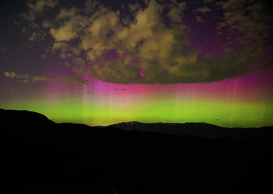 Sky Wall Art featuring the photograph Vibrant Aurora Over Wasatch Mountain Range by Brandon Wichmann