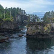 Serene Coastal Rocky Landscape Art Print