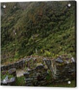 Misty Mountain Ruins Acrylic Print