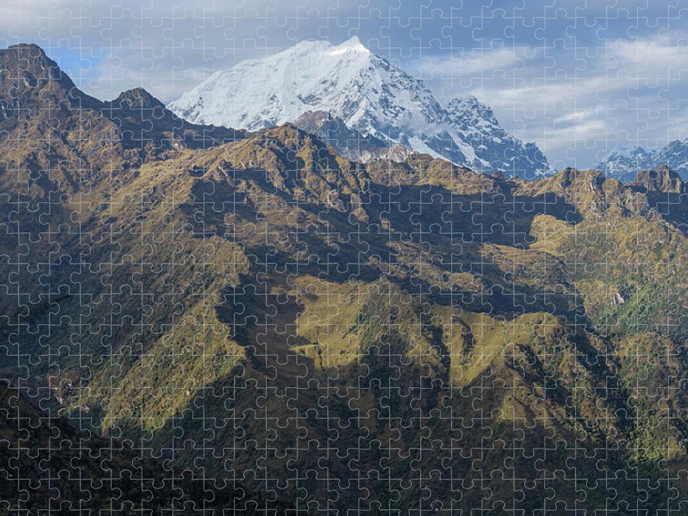 Majestic Andes Mountain Peaks Under Cloudy Sky Jigsaw Puzzle