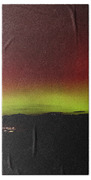 Northern Lights Over Wasatch Mountain Range Bath Towel by Brandon Wichmann