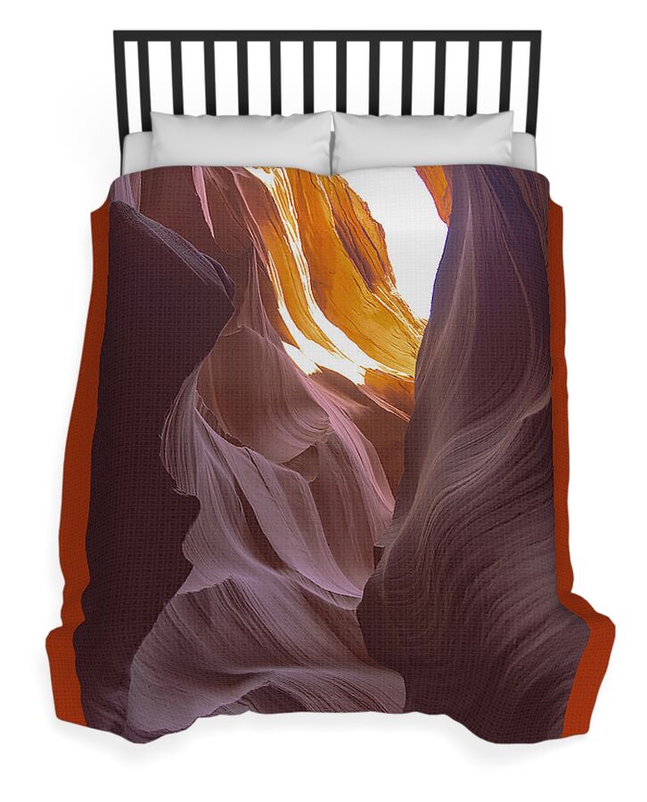 Curves Of Sunlit Antelope Canyon Walls Duvet Cover