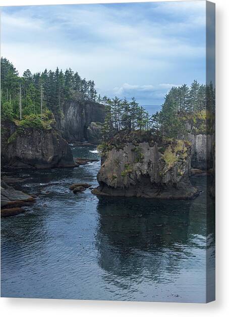 Serene Coastal Rocky Landscape Canvas Art Print by Brandon Wichmann