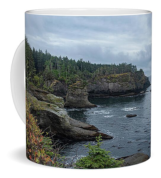 Serene Coastal Cliffs at Dawn Coffee Mug
