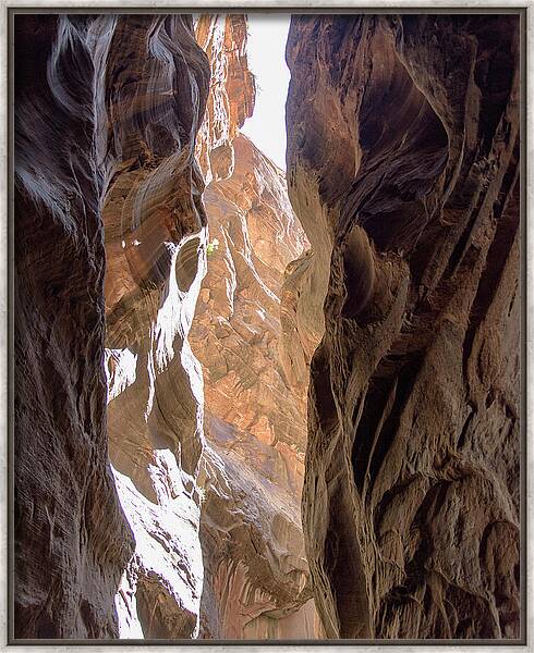 Sunlit Canyon Walls In The Narrows Framed Print