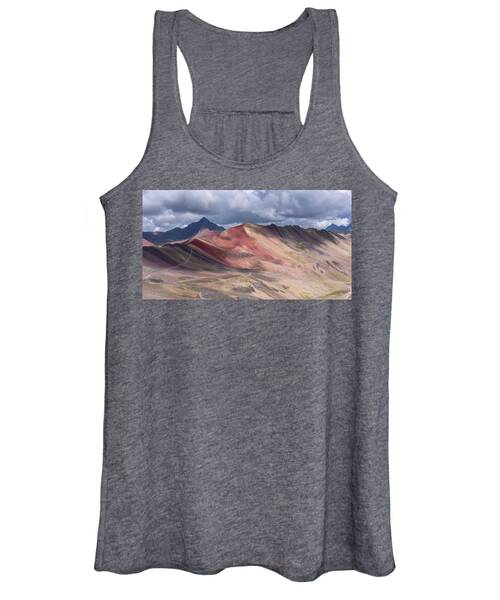 Rainbow Mountain Range Under Cloudy Skies Women's Tank Top
