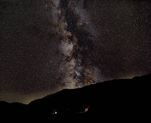 Sky Wall Art featuring the photograph Starry Night Over Mountain Landscape by Brandon Wichmann