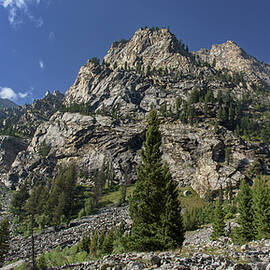 Majestic Mountain Peaks Under Blue Sky in Cascade Canyon by Brandon Wichmann